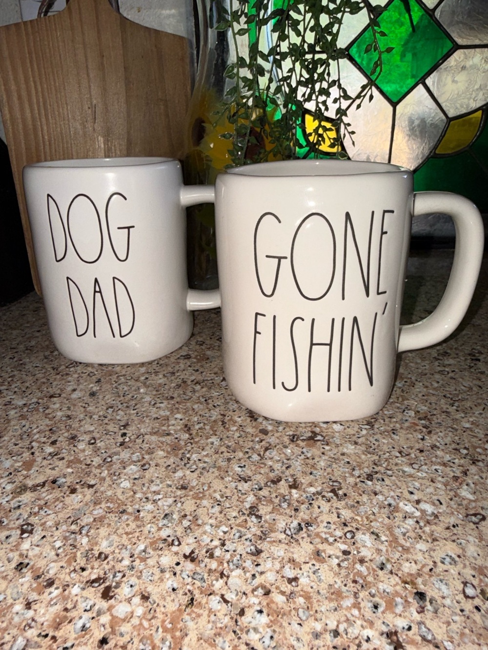 Rae Dunn “Gone Fishin' & Dog Dad Ceramic Mug Set | Artisan Collection By Magenta